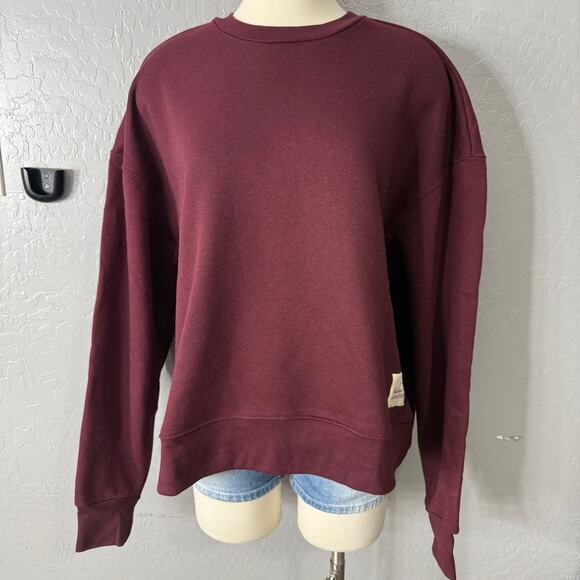 WeWoreWhat Crewneck Sweatshirt, Maroon, L - Picture 1 of 5